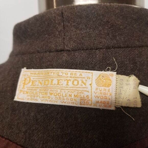 Vintage 80s Retro Pendleton Chocolate Brown Wool Dark Acadamia School Blazer LG - Picture 6 of 7